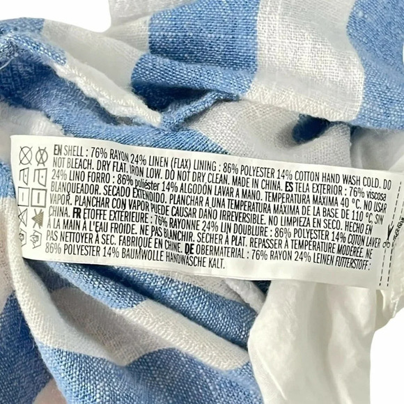 Forever 21 Tank Top Women’s Sz S Blue White Striped Sweetheart Ruffle Sleeveless - Picture 11 of 11